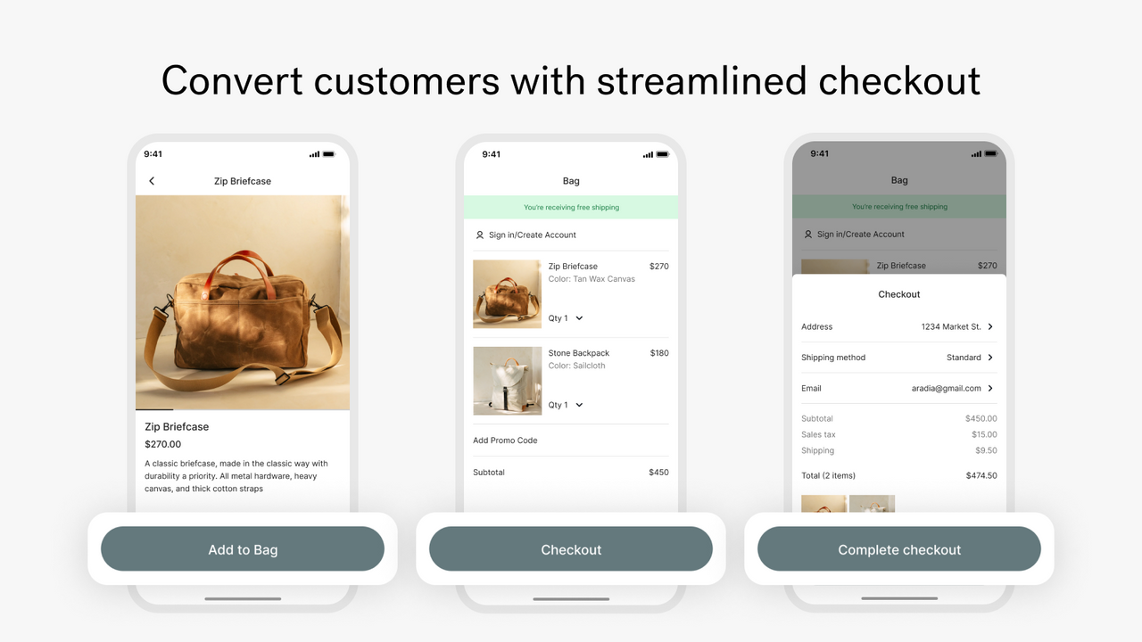 Convert customers with streamlined checkout