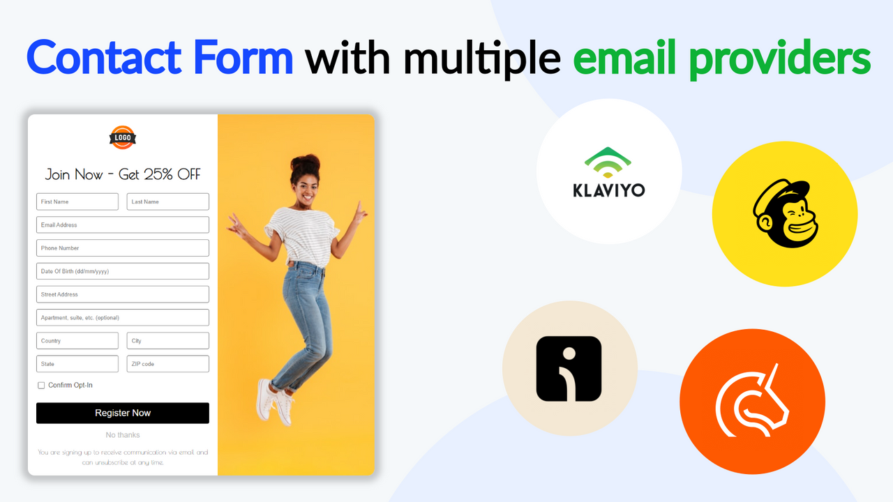 Contact form with multiple email providers