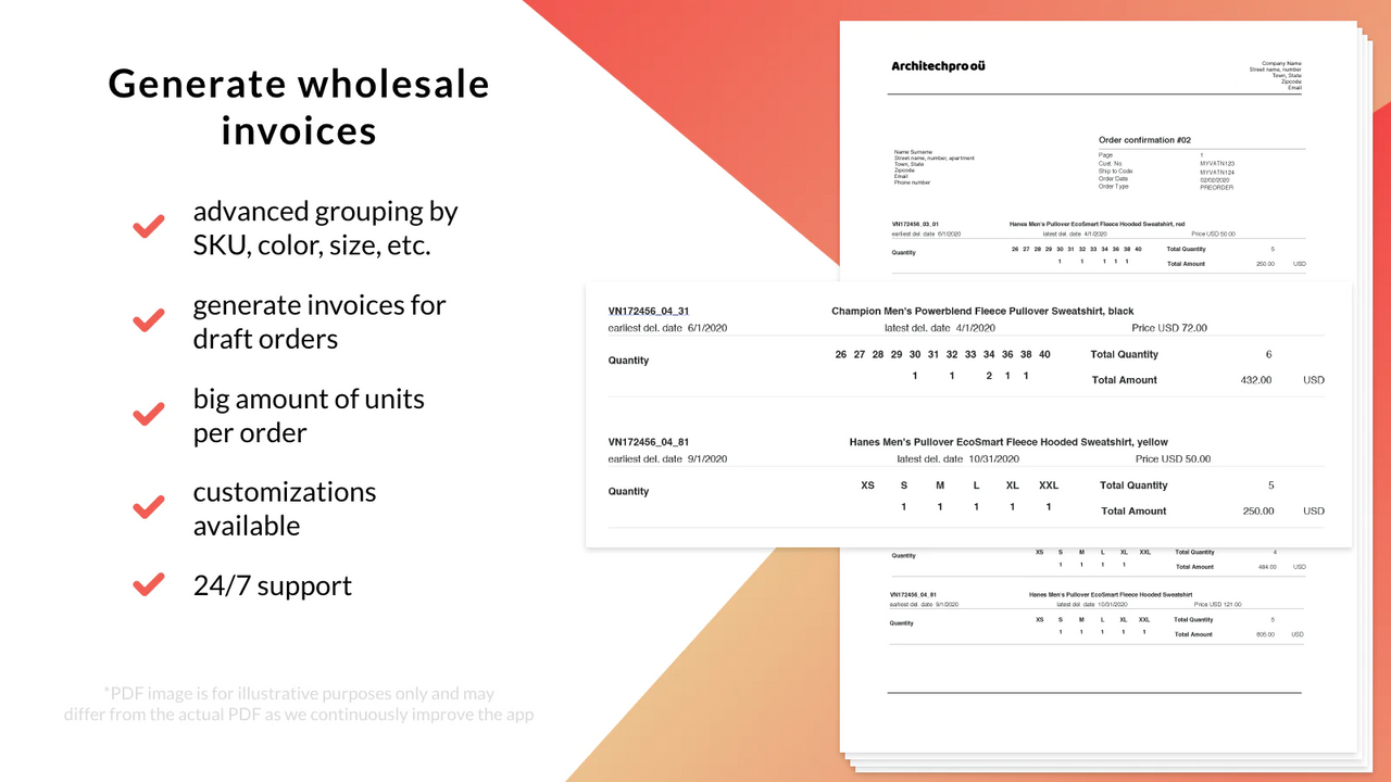 Mega PDF Invoice Generator – Custom wholesale invoice