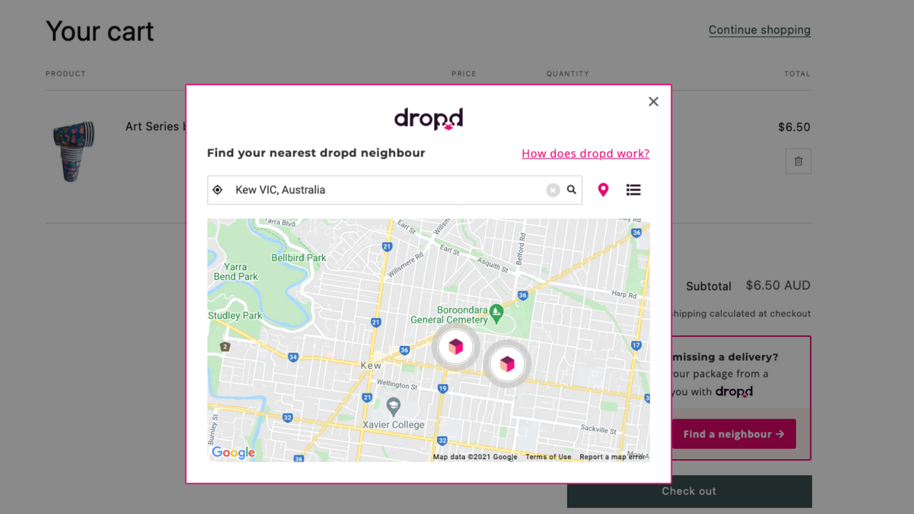 dropd Neighbour pop up