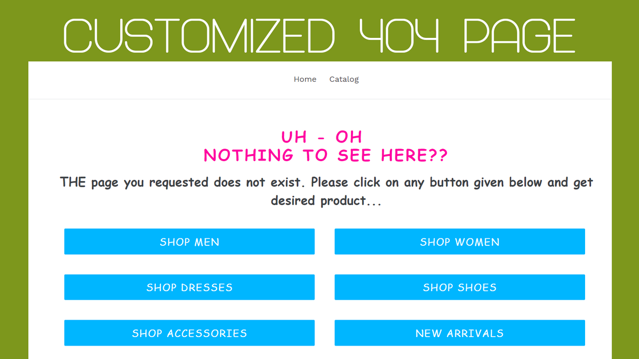 Zooomy 404 custom page