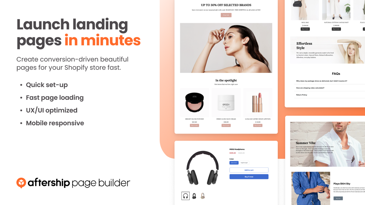 Build beautiful landing pages in minutes