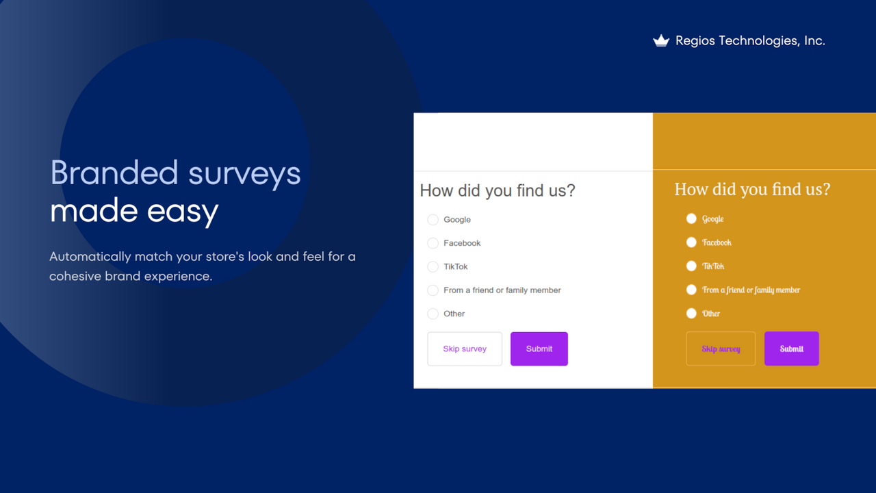 Branded surveys: Matches checkout theme