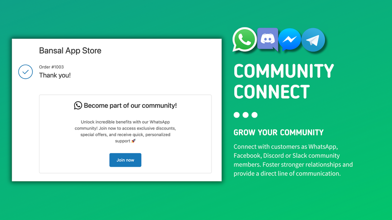 Community connect, grow your WhatsApp, Facebook, Slack community