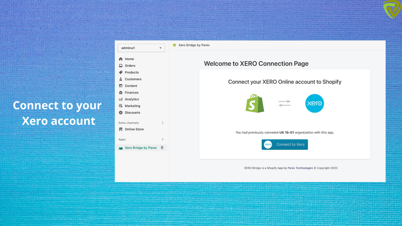 Xero Connect page