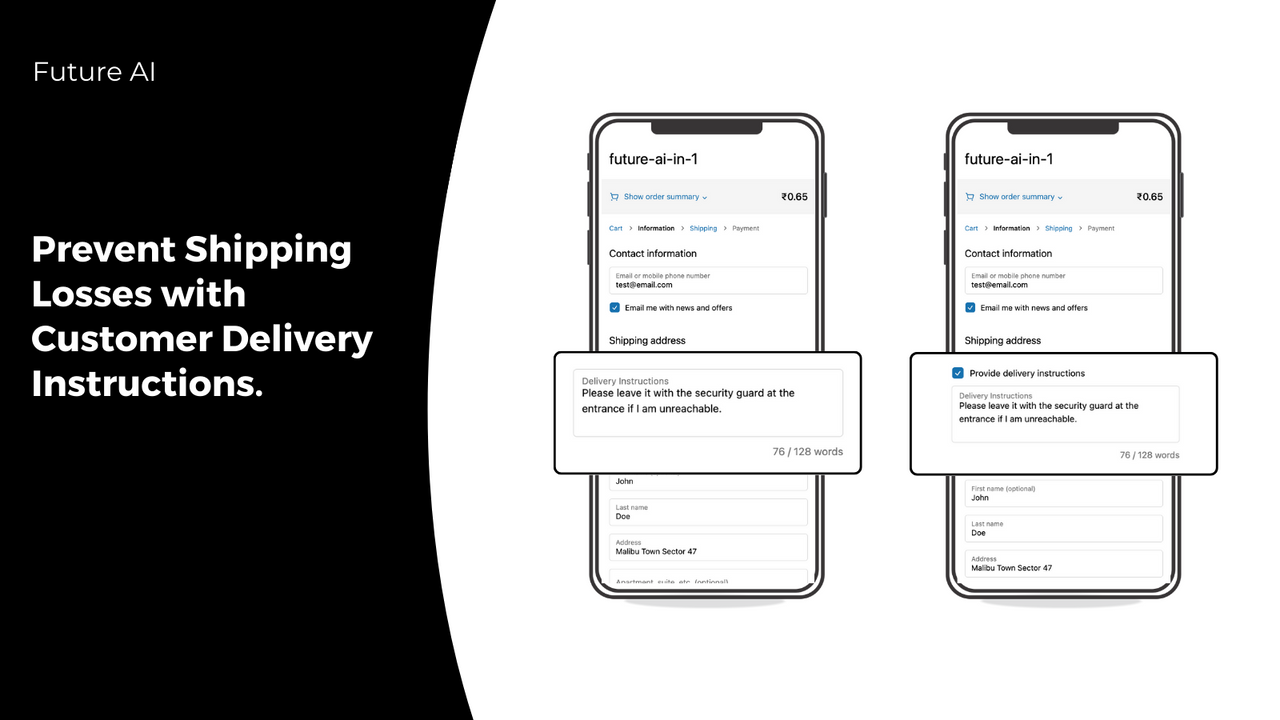 Prevent Shipping losses with Customer Delivery instructions.