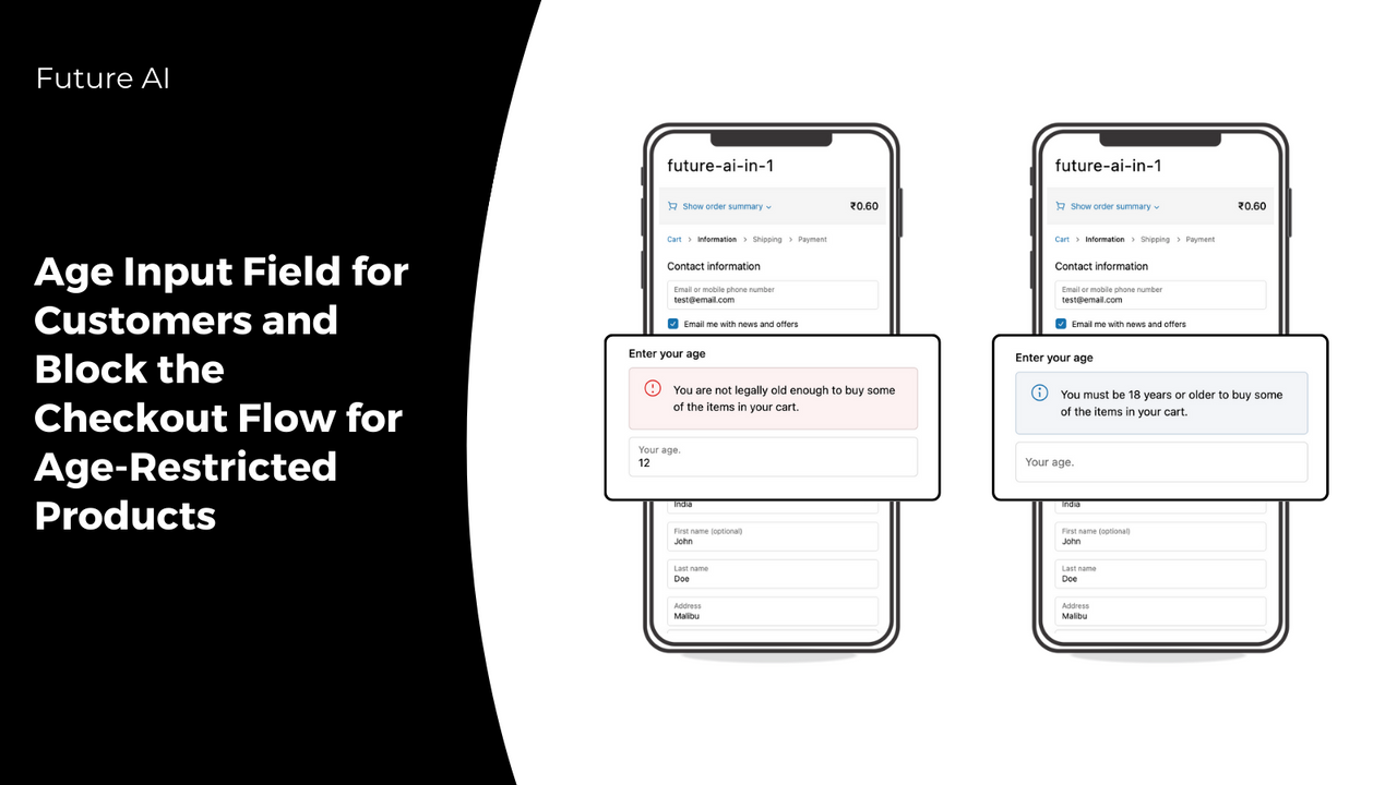 Age input and block the checkout flow for age-restricted items