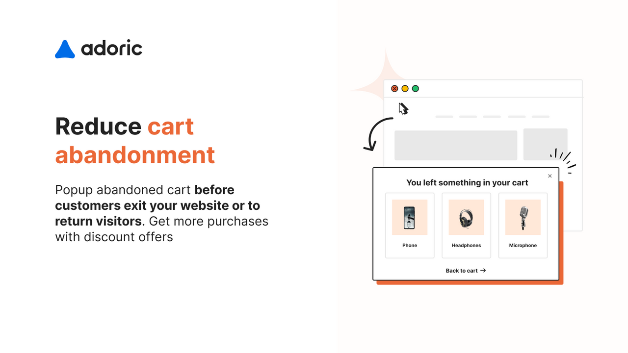Reduce cart abandonment with exit popups and recommended product