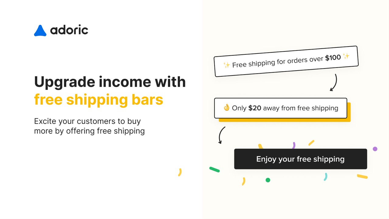 Upgrade income with free shipping bar