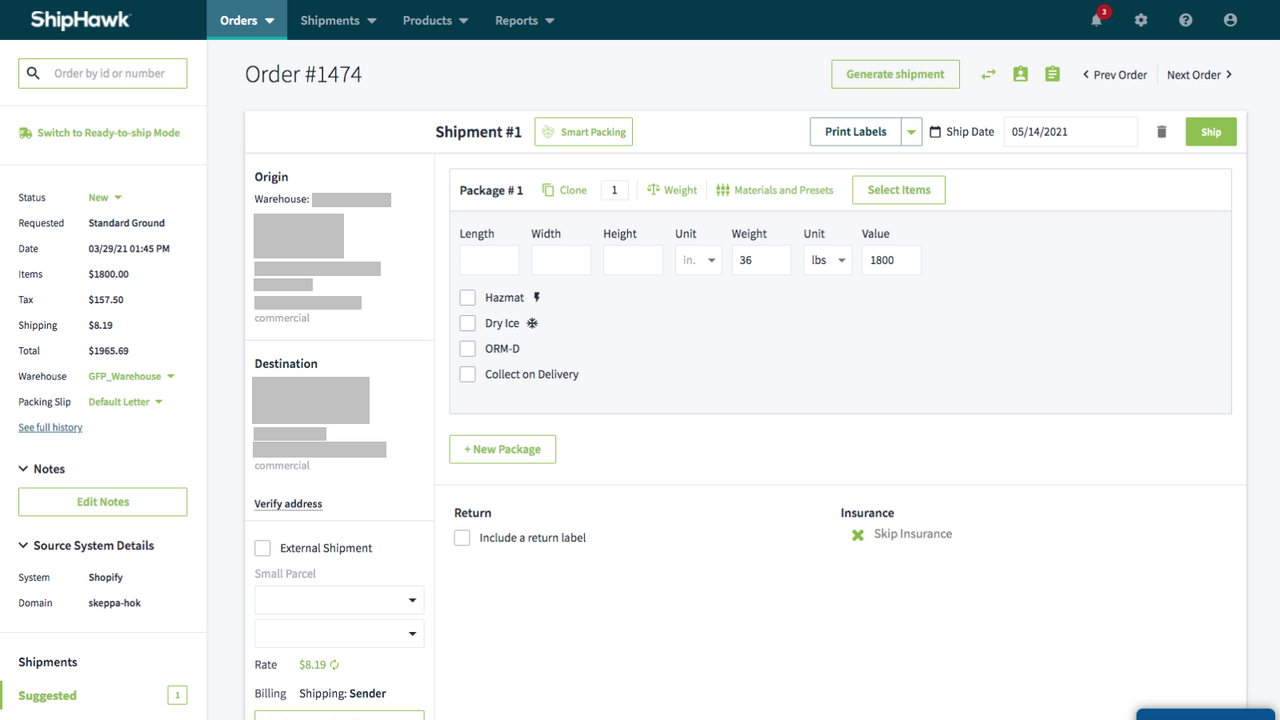 Single-Order Fulfillment