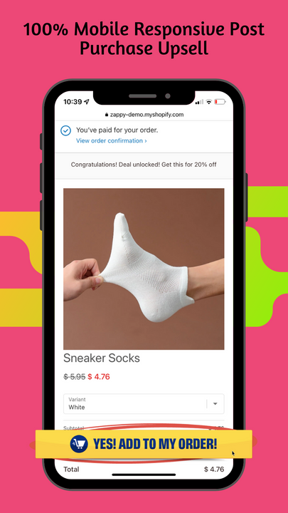 Mobile Responsive Post Purchase Upsell