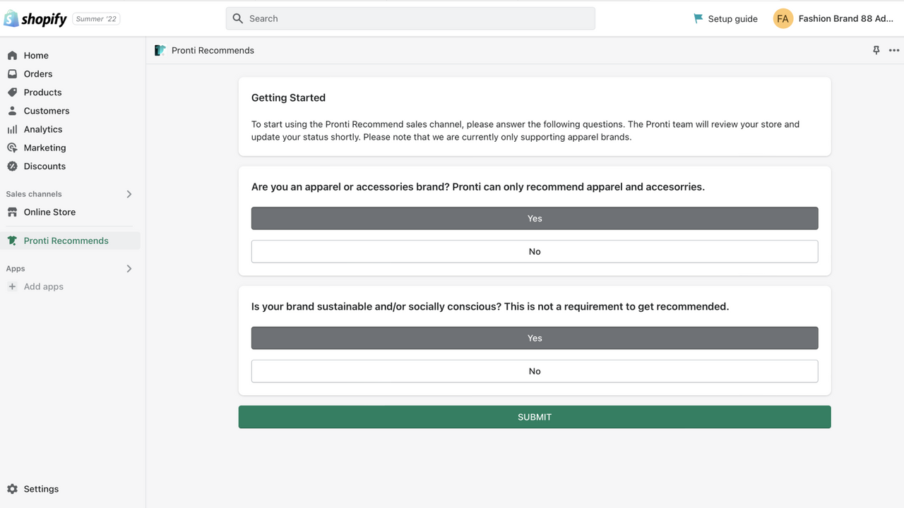 Complete onboarding with two quick questions