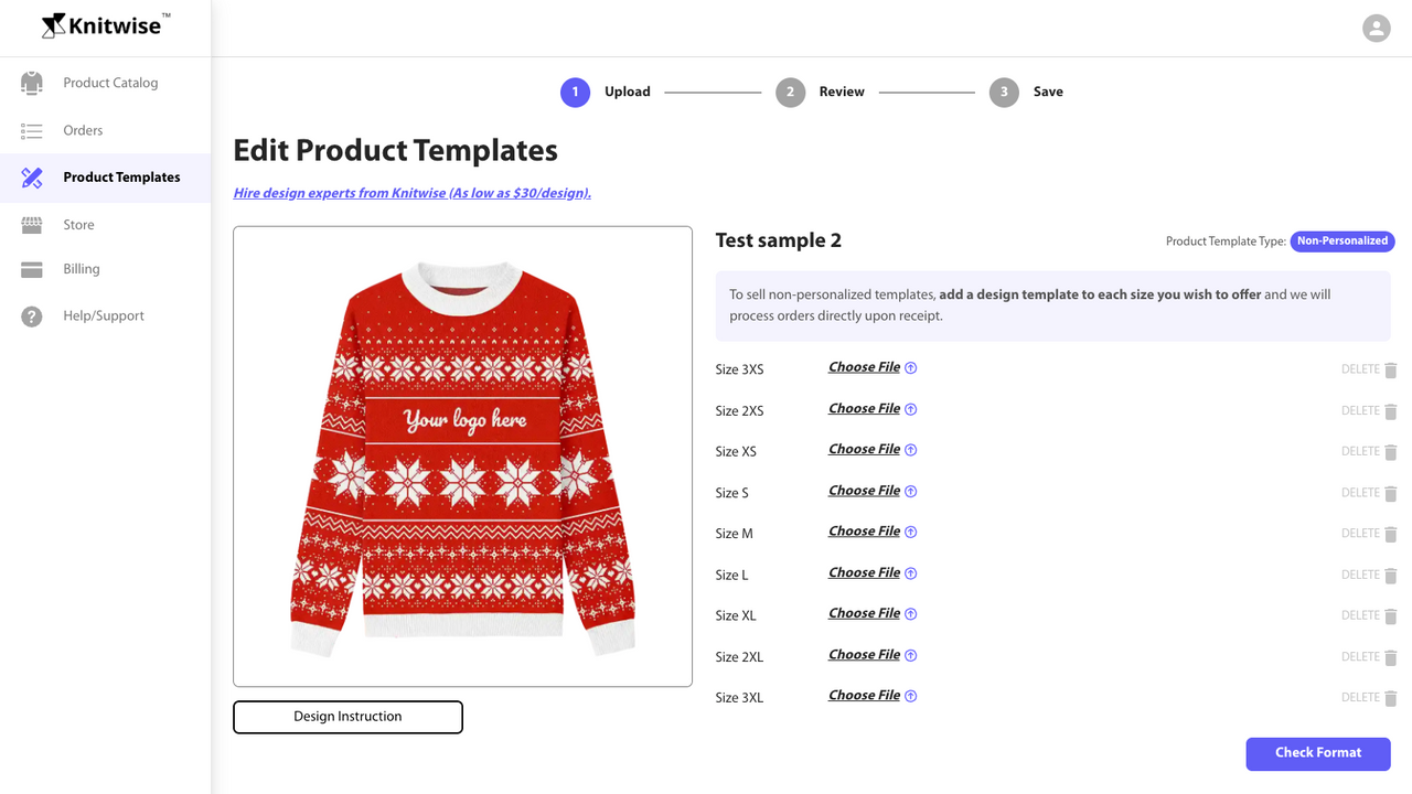 Design a product --custom knitwear template