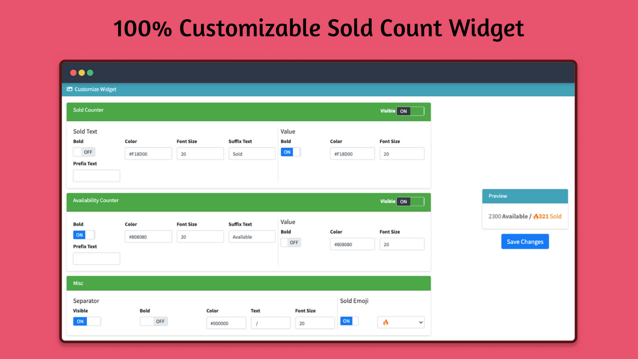 Random stock count and stock counter