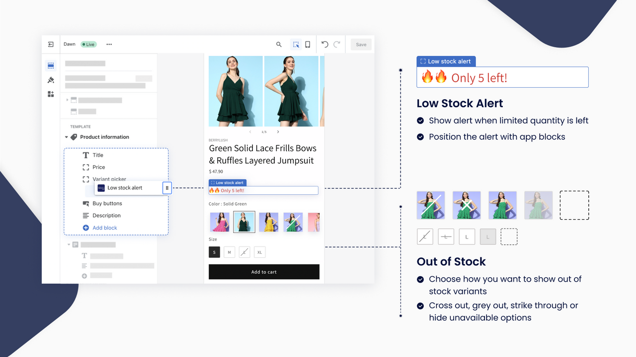 Hide Out of Stock Variants - Low Stock Inventory - Shopify