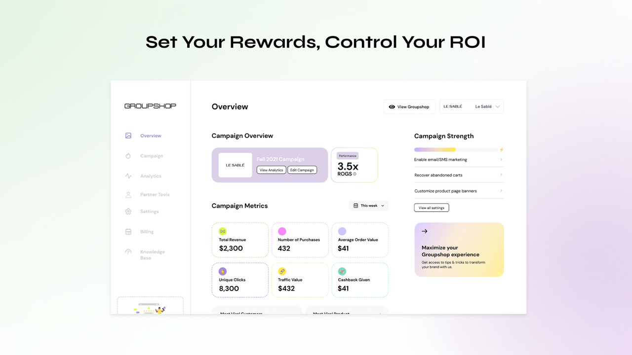 Set Your Customer Rewards, Set Your ROI