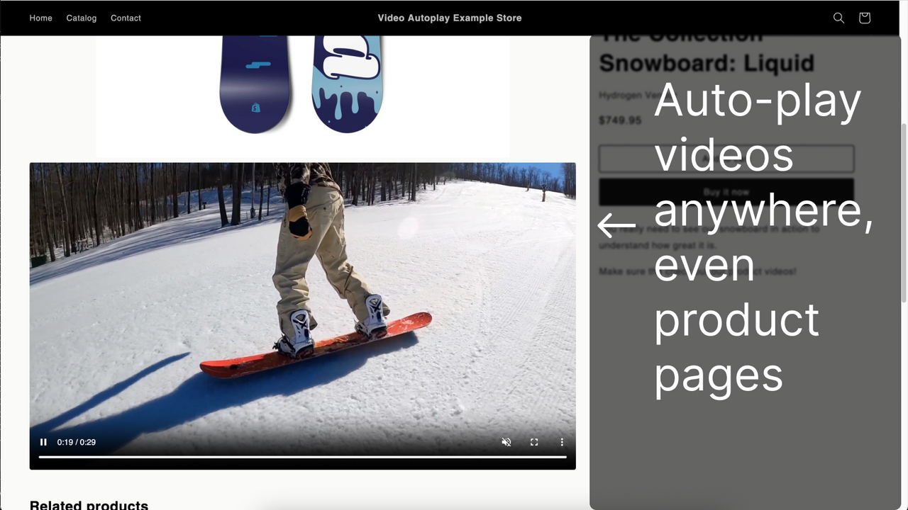 Auto-play product page videos