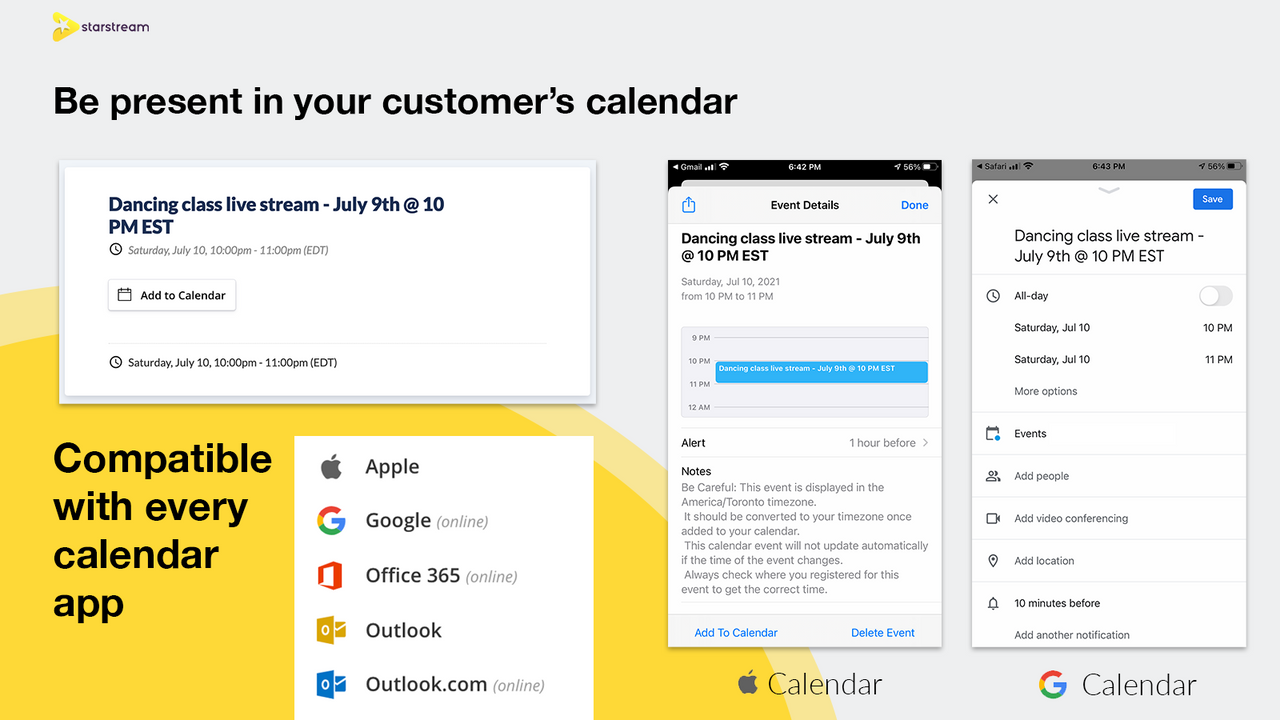 Be present in your customer's calendar