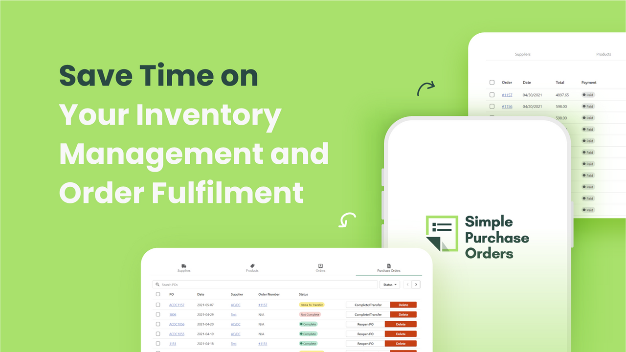 Simple Purchase Order Shopify App For Inventory Management