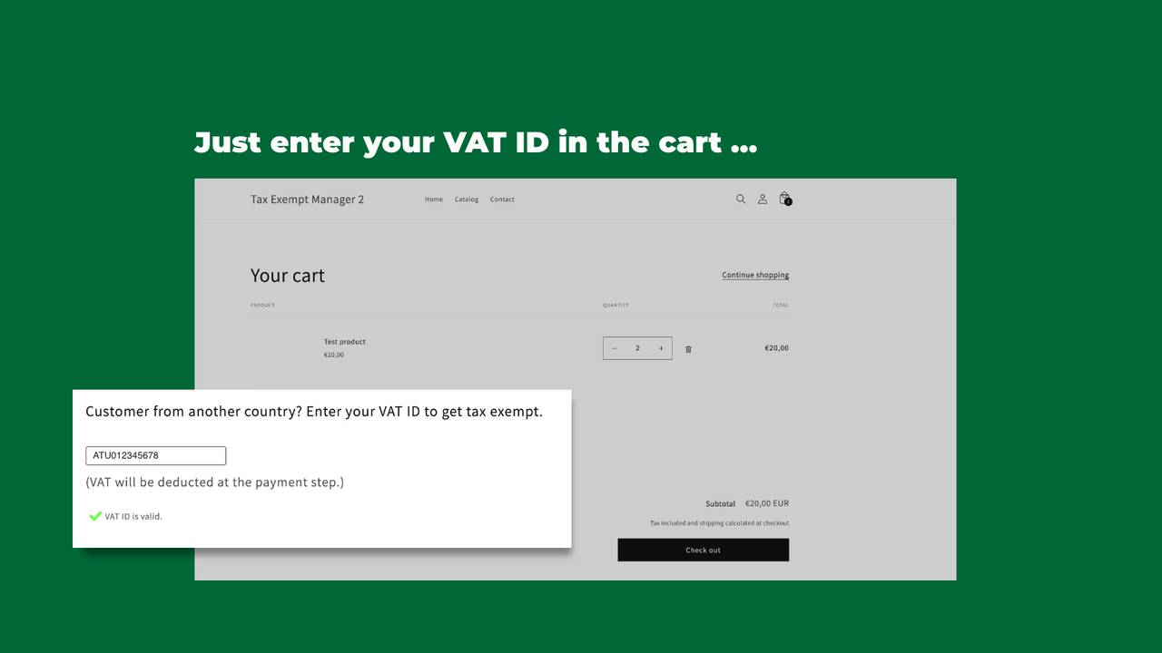 Add VAT ID in cart
