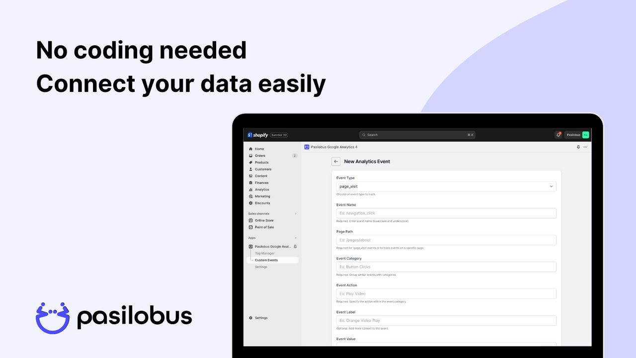 No coding needed, connect your data easily | GA4 Analytics