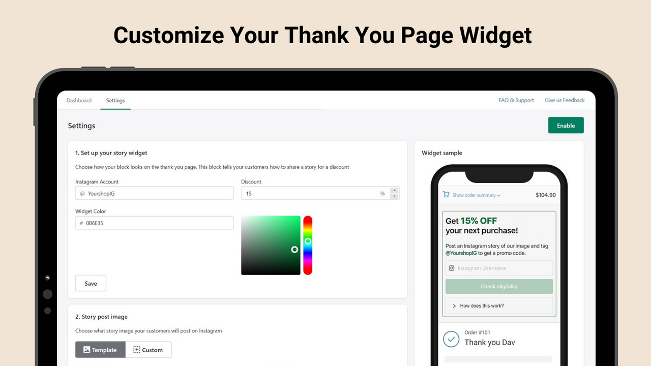 dashboard widget customization