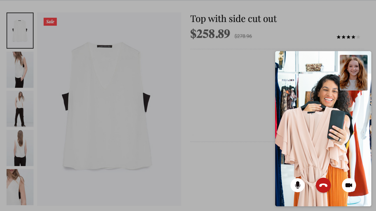 Customer shopping over a video call