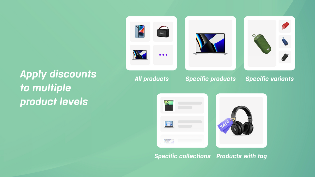 Multiple product levels to apply discount