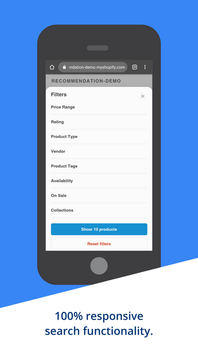 Search and filters for mobile site