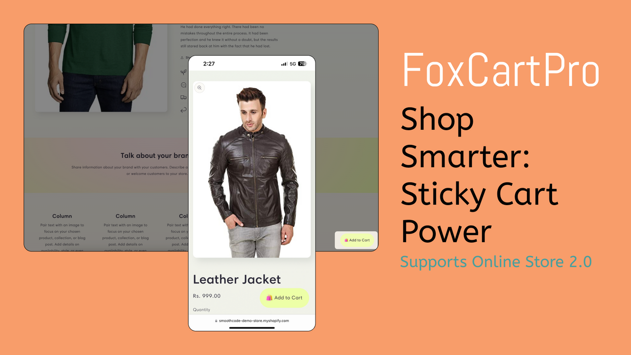 Stylized fox in cart: FoxCartPro logo for seamless shopping