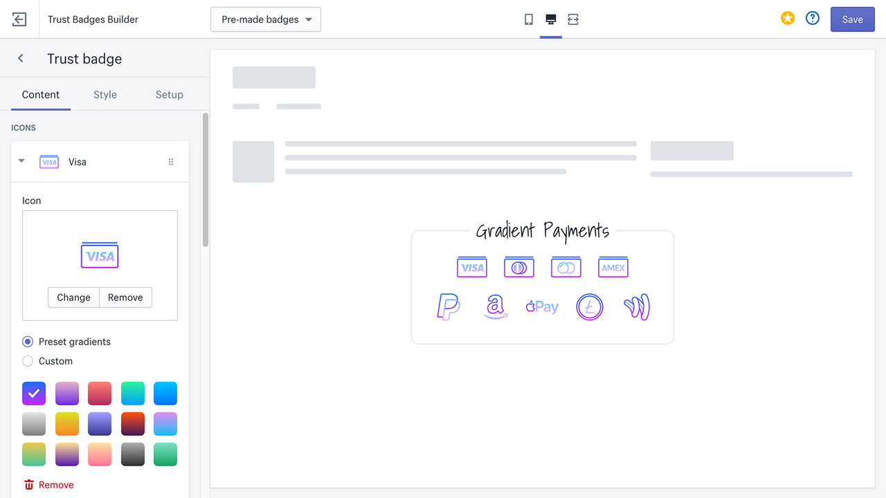 Trust Badges - Gradient payments