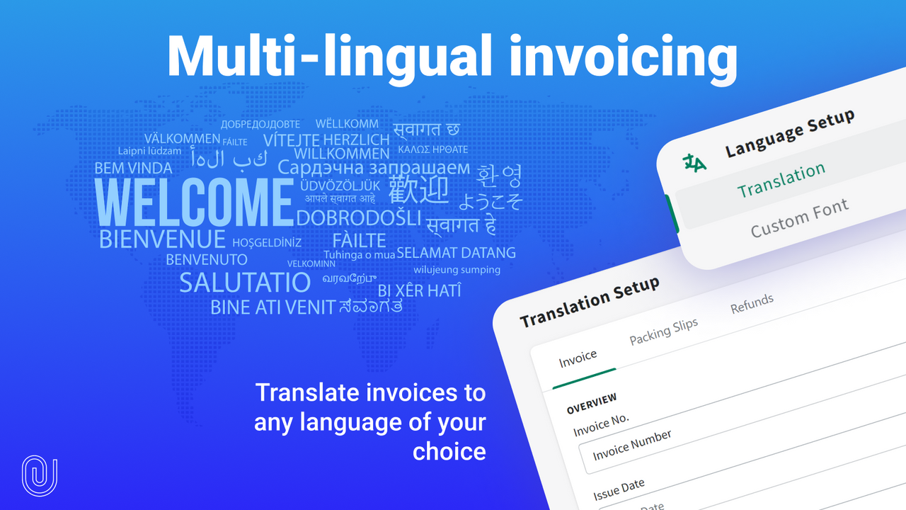 Translate invoice into any language of your choice and attach it