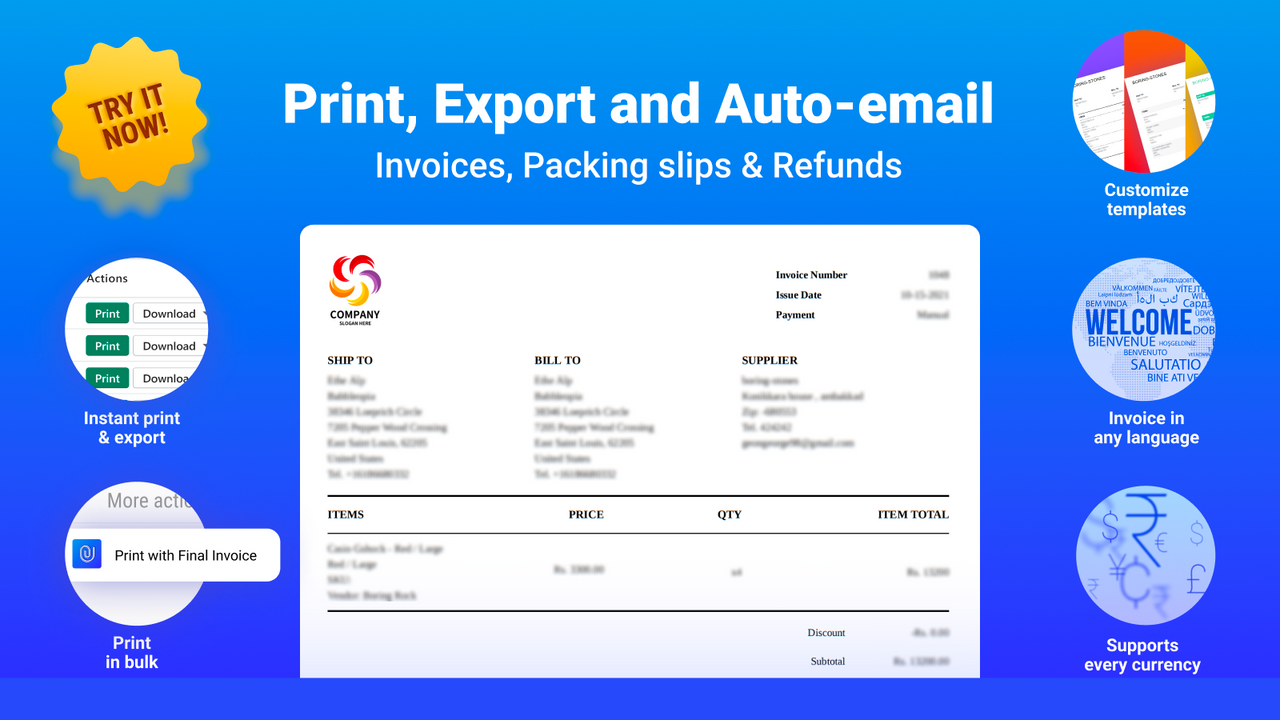 F: PDF Invoice ‑ Order Printer