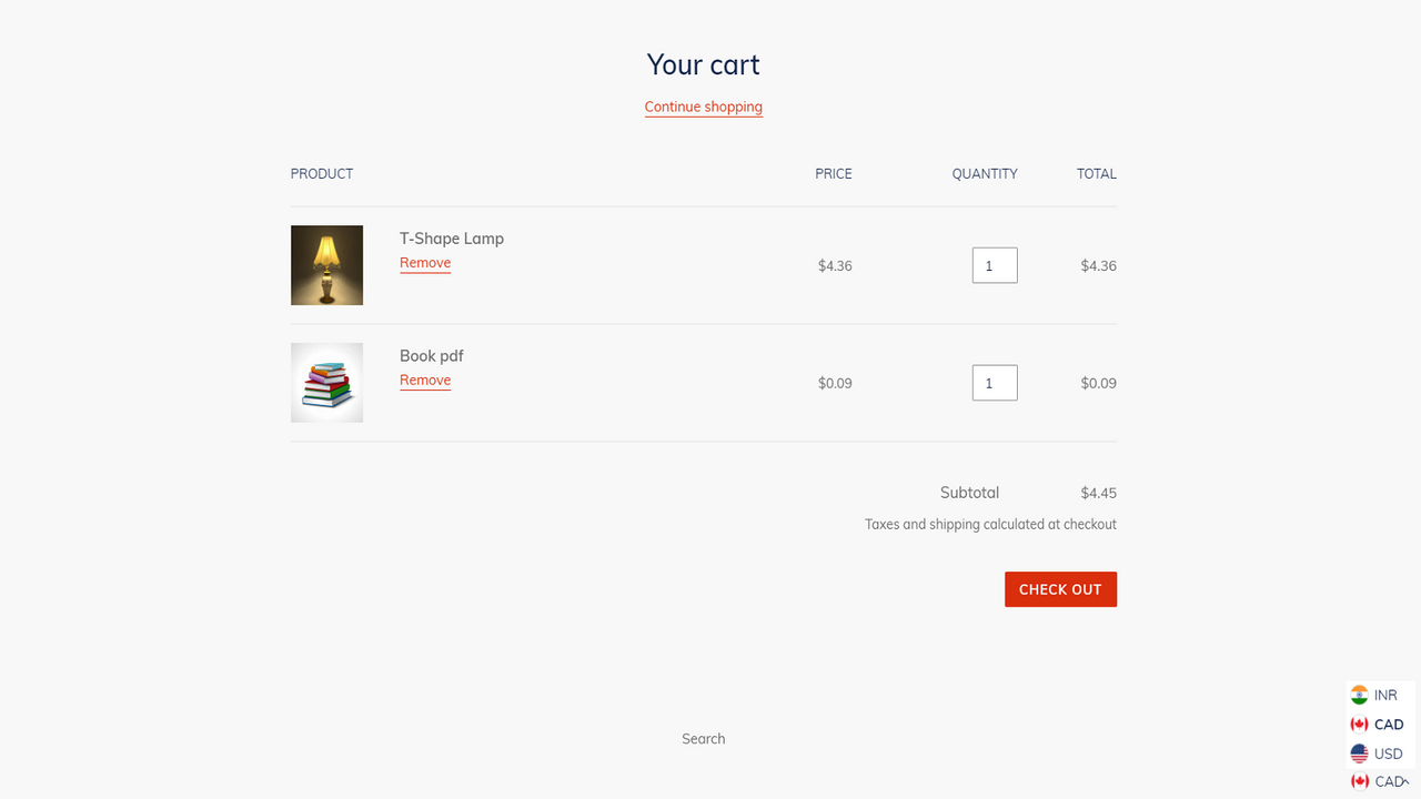 Srashta Currency Switcher On Cart