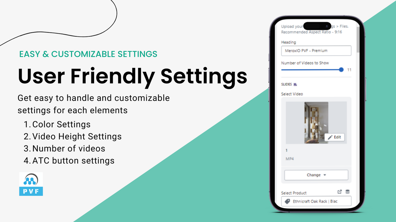 Easy App block customization settings