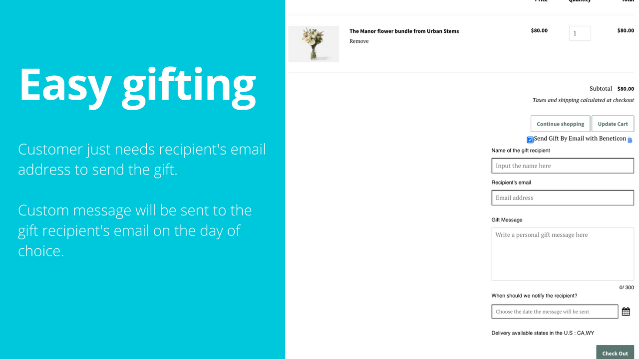 Easy gifting experience for your customers