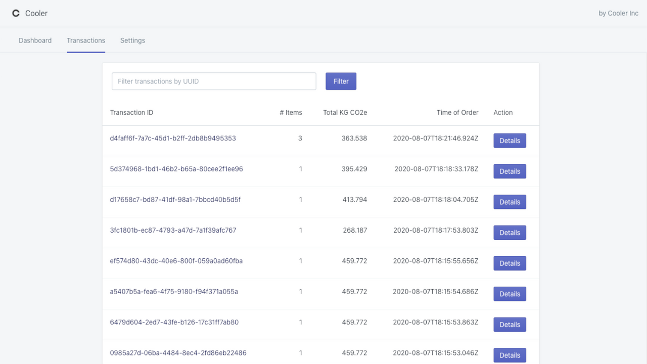 Transactions Page