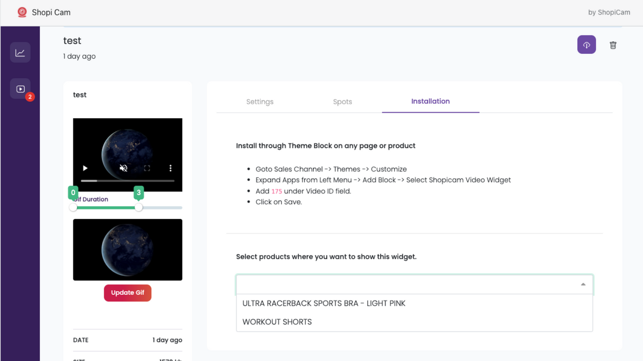 choosing the product to display on