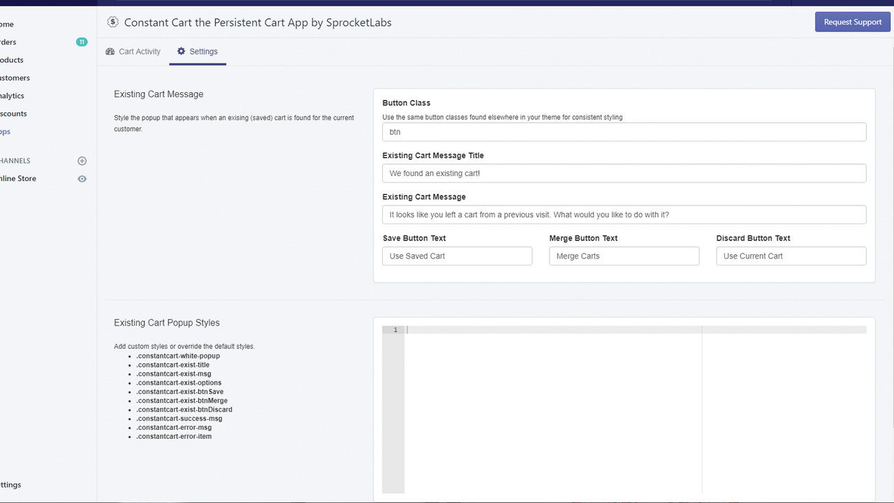 Constant Cart Admin | Constant Cart - Persistent Car