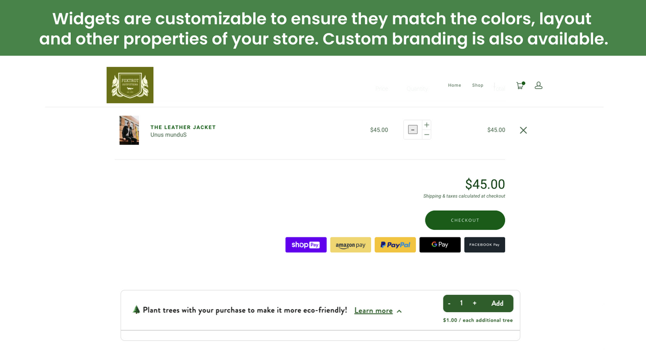 Customize the Widgets for Your Store to be Eco-Friendly