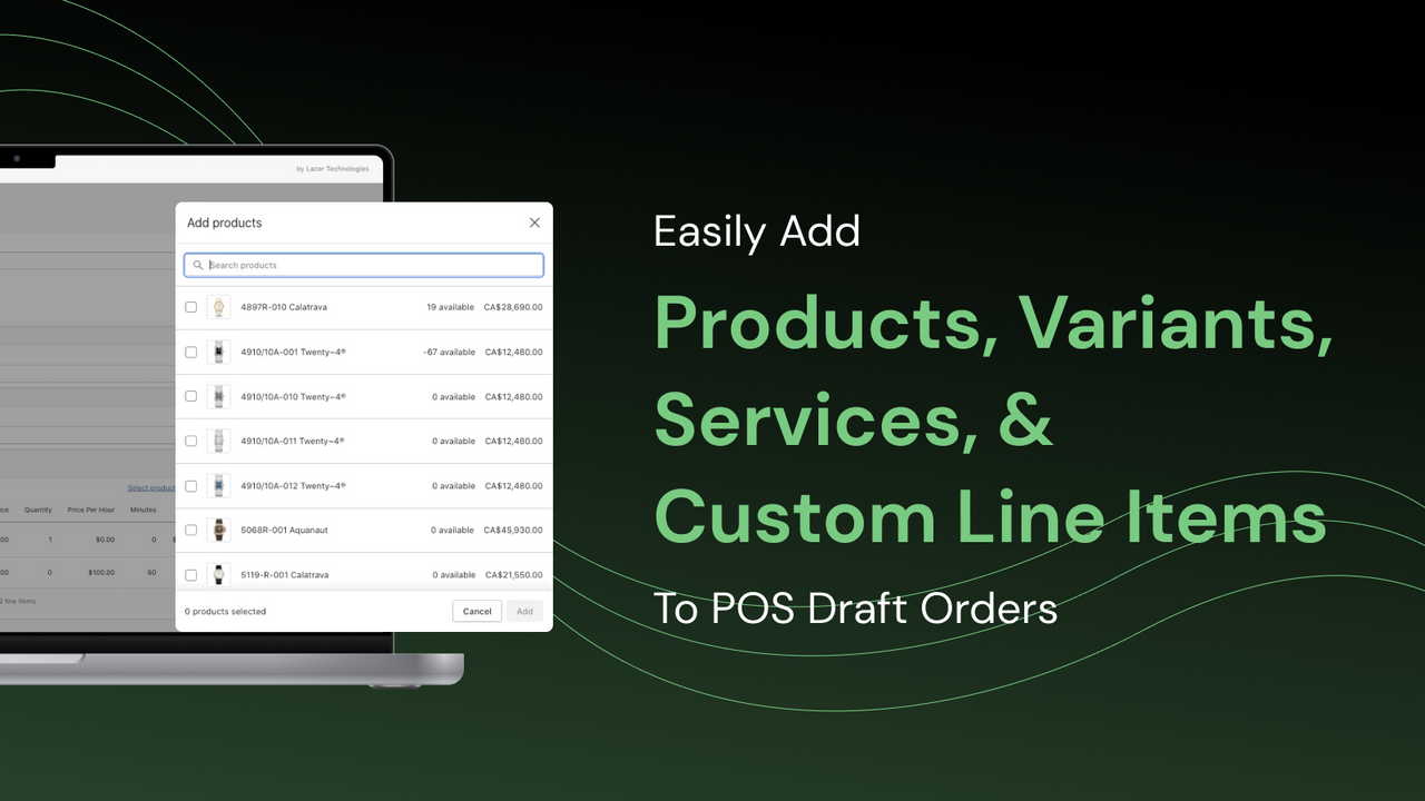 Select A Product To Add To Your Draft Order In POS