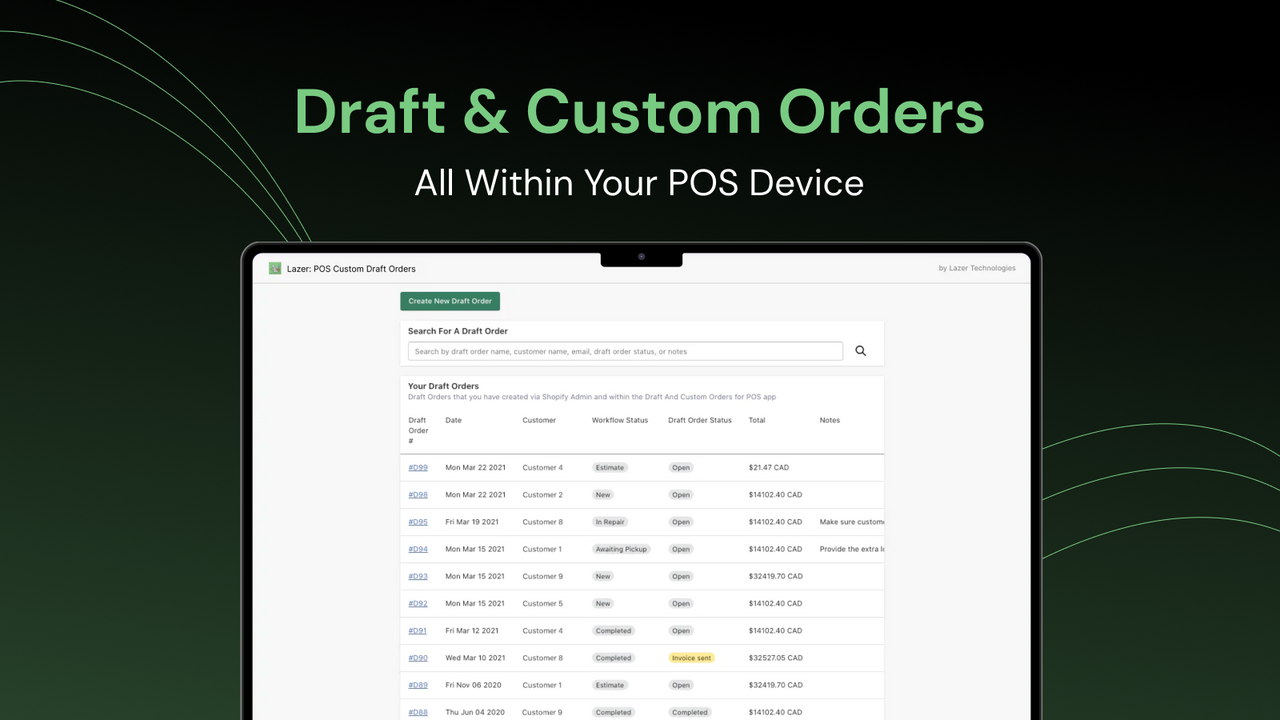 Custom & Draft Orders For POS