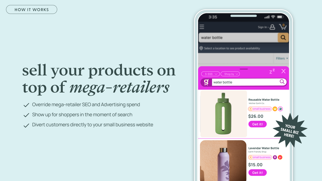 sell your products on top of mega-retailers