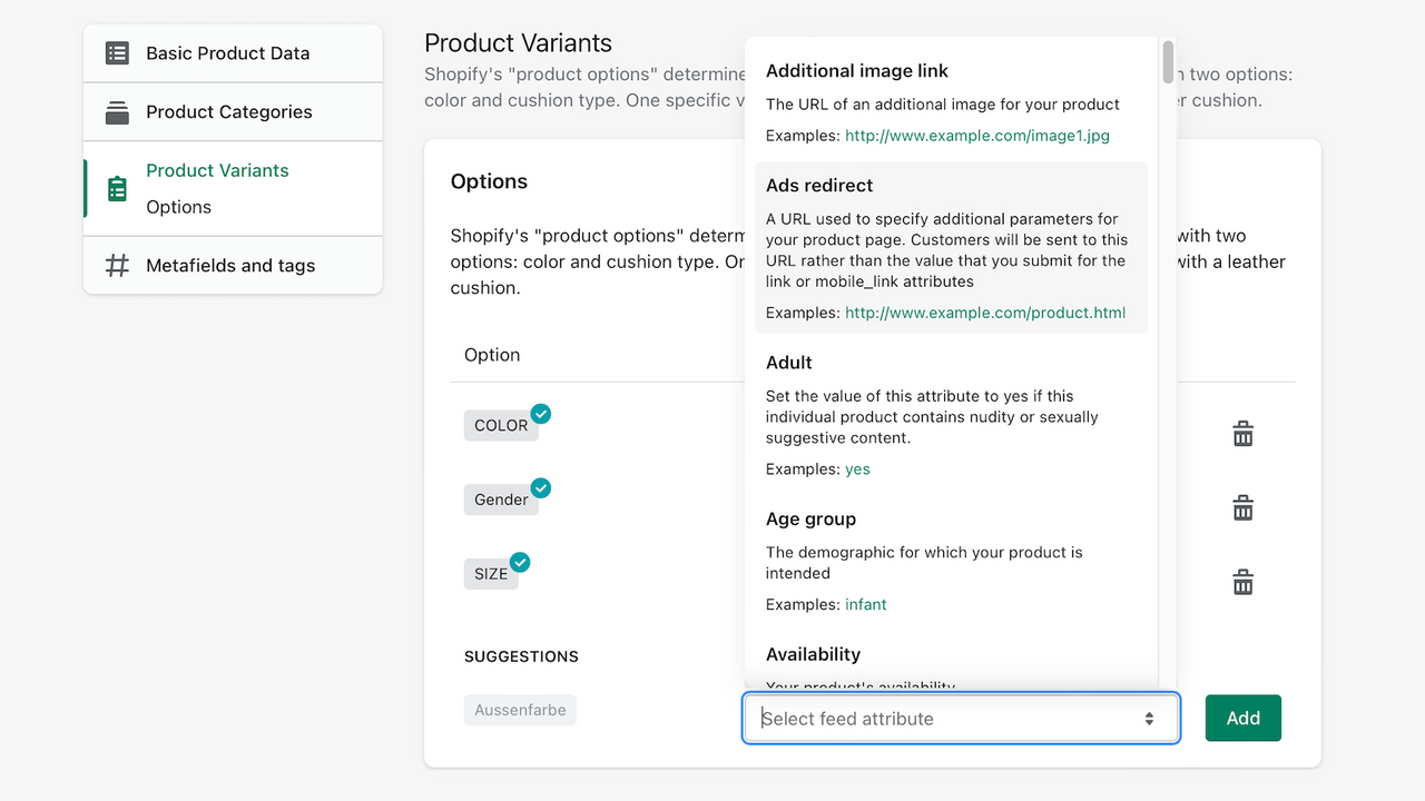 Add enhanced product attributes