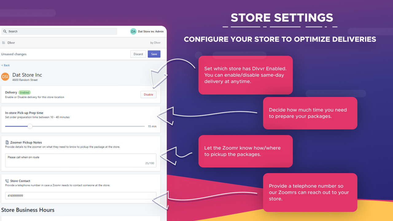 Store Settings - Customizations