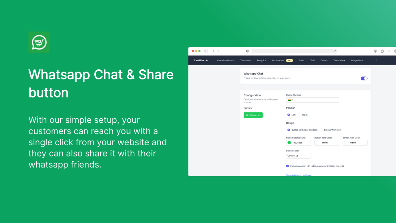 Chat & share button