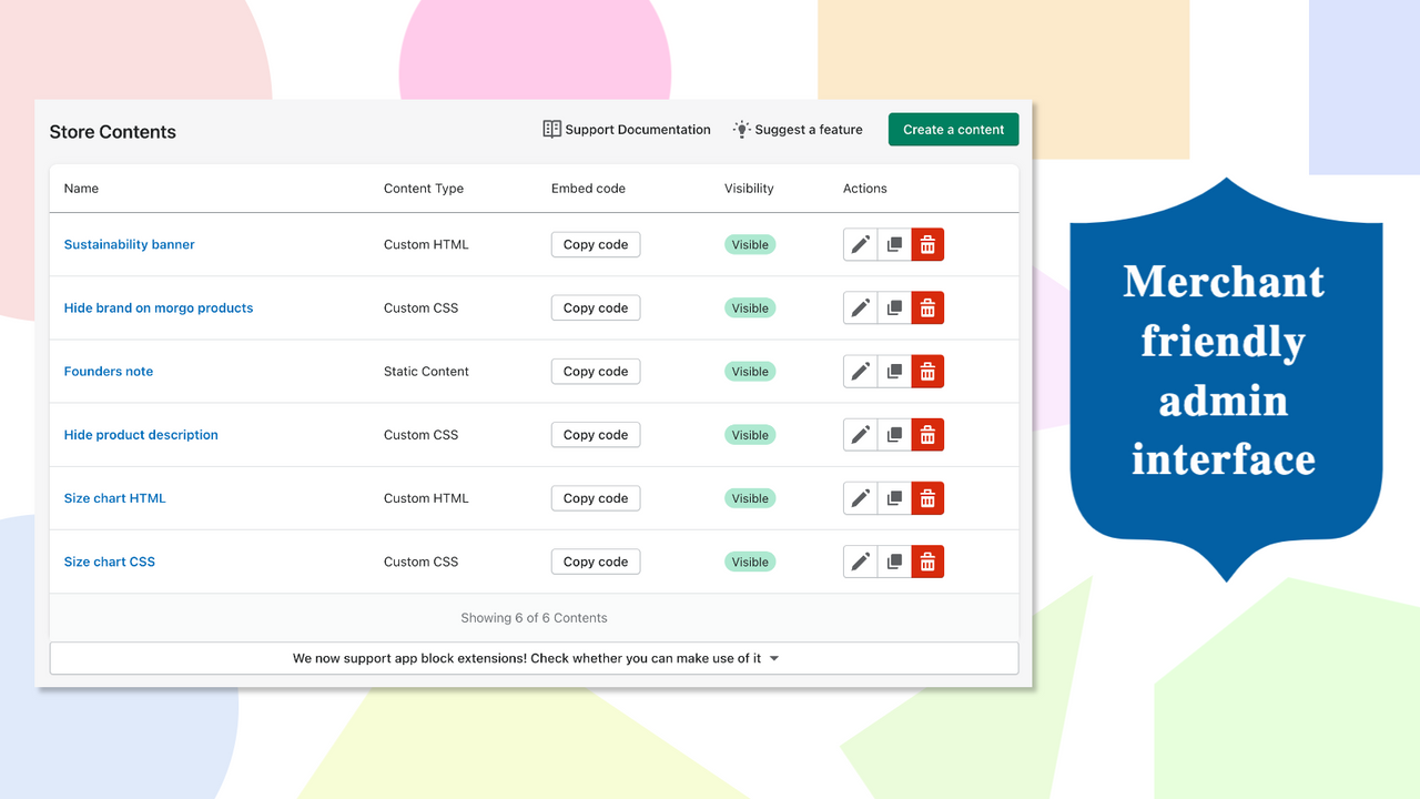 Content configuration