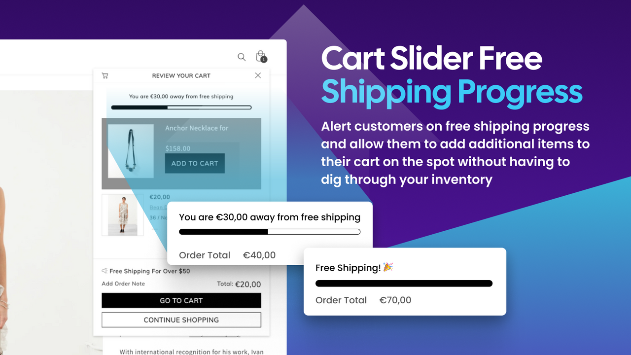 Cart Slider free shipping progress