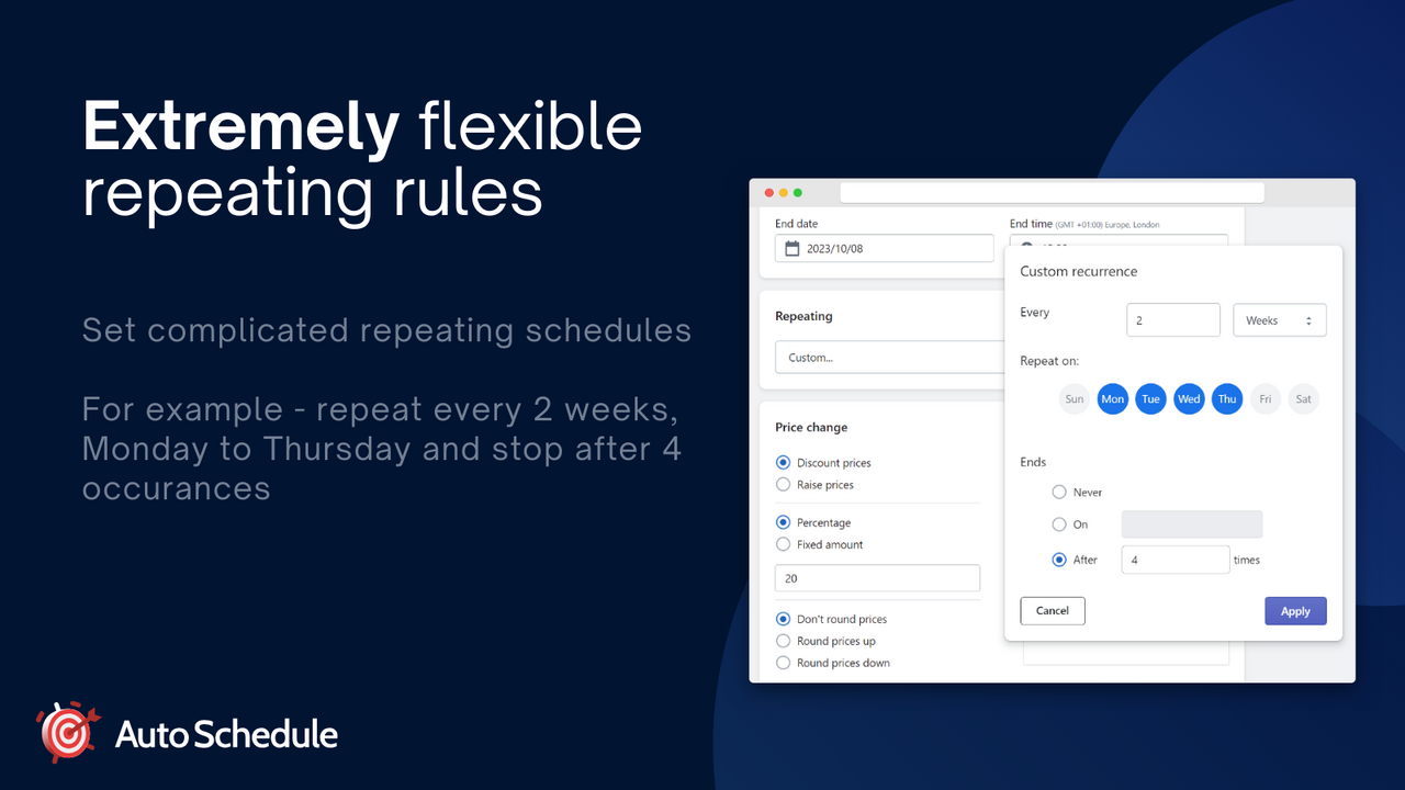 Extremely flexible repeating rules