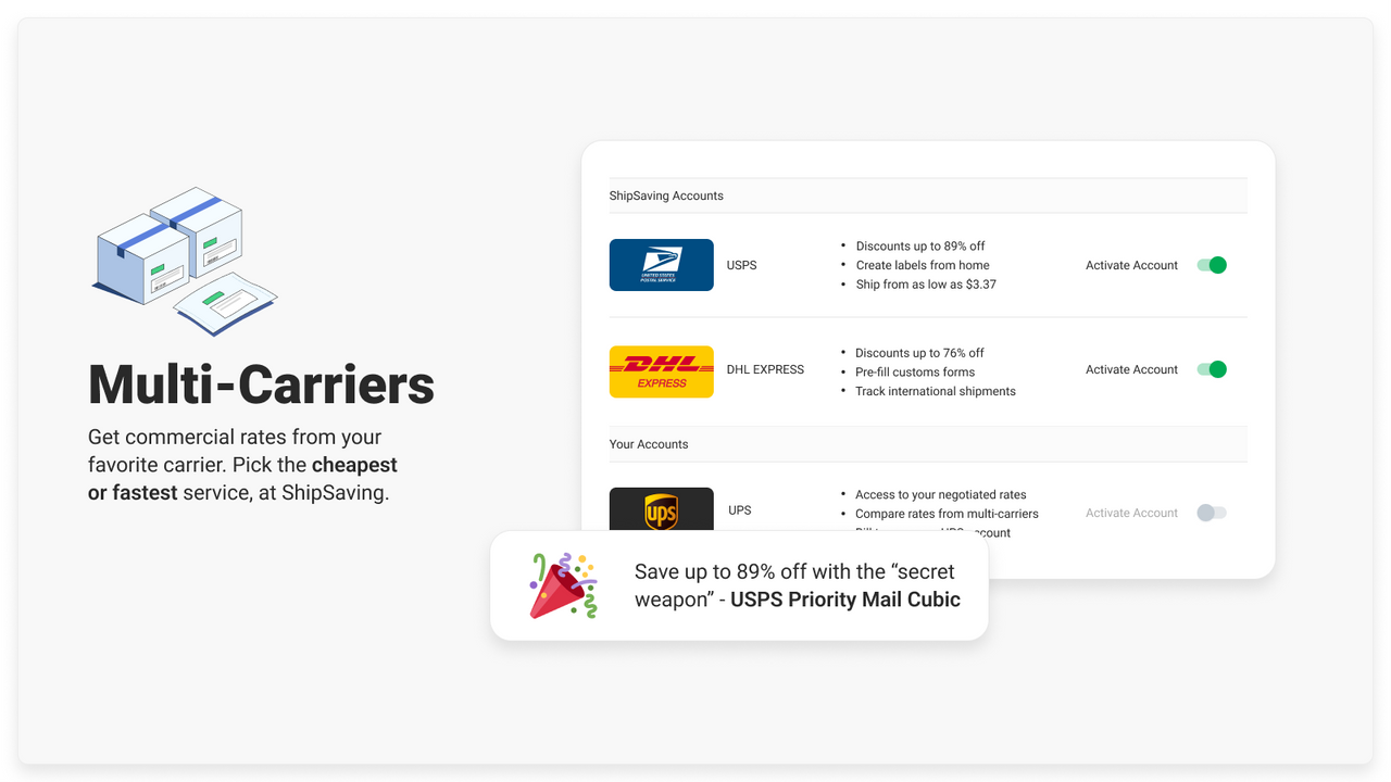 Compare rates from top carriers. Save up to 89% off on labels